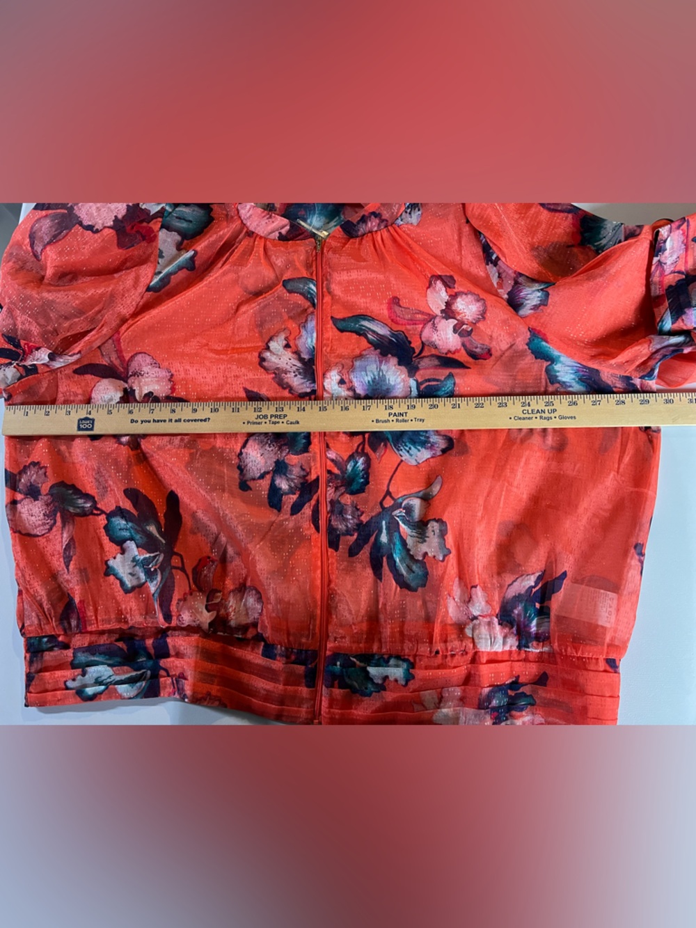 C. Wonder by Christian Siriano Organza Jacket in Painted Orchid Floral Full Zip - Picture 7 of 8